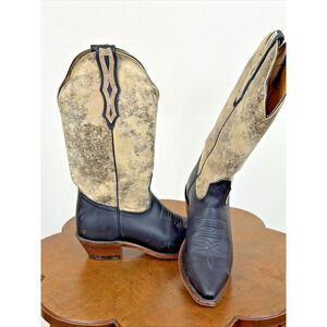 Boulet Western Cowboy Boot Womens Size 6.5 Made In Canada Ladies 2 Tone Boots